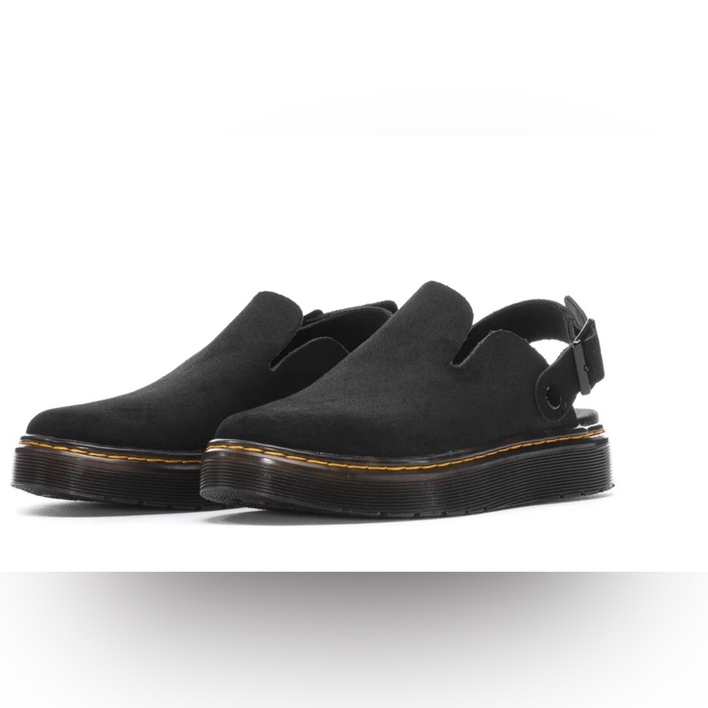 Dr. Martens Black Suede Mules